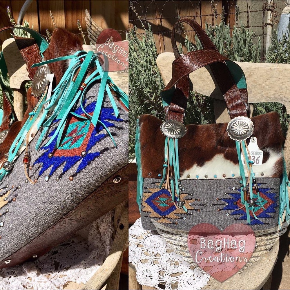 Custom western cowhide purse